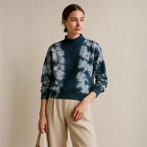 Sea New York Womens Celestial Tie Dye Mock Neck Sweatshirt S Coastal Chic Luxe